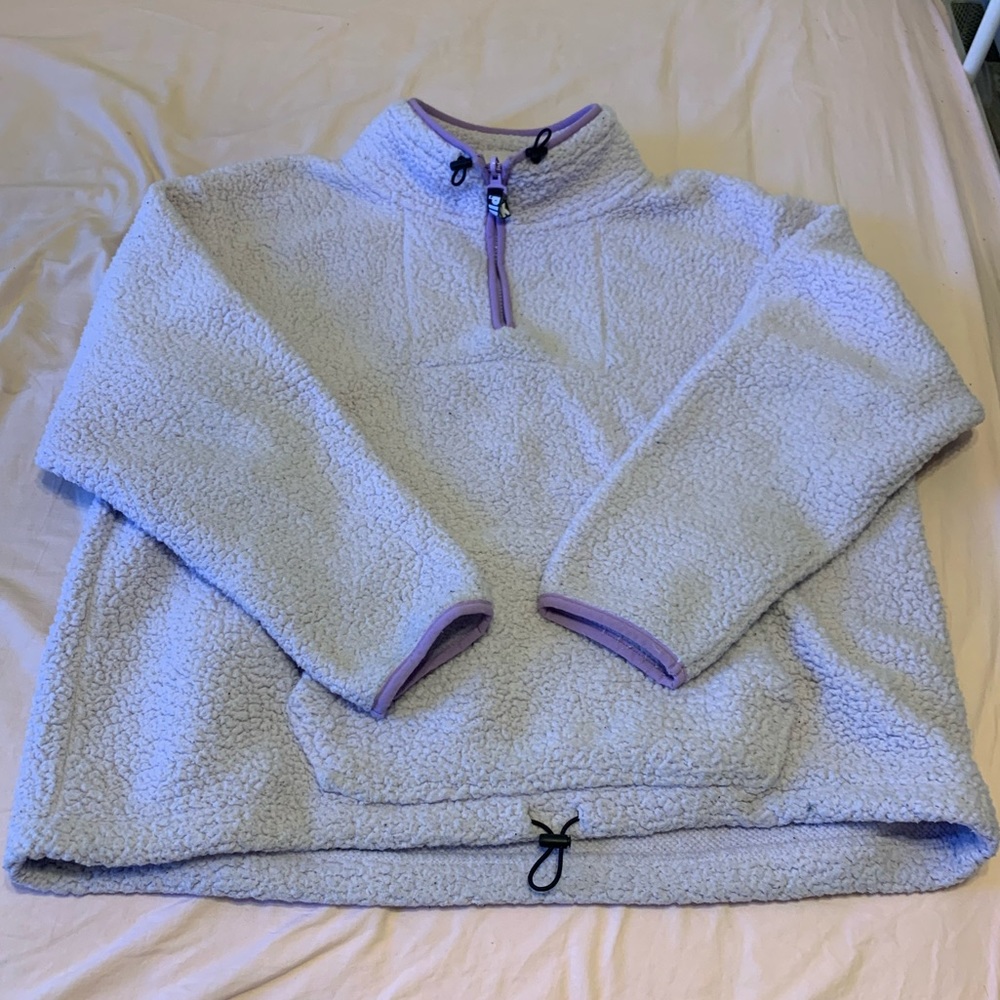 PINK VS TEDDY BEAR QUATER ZIP SIZE XL GENTLY USED